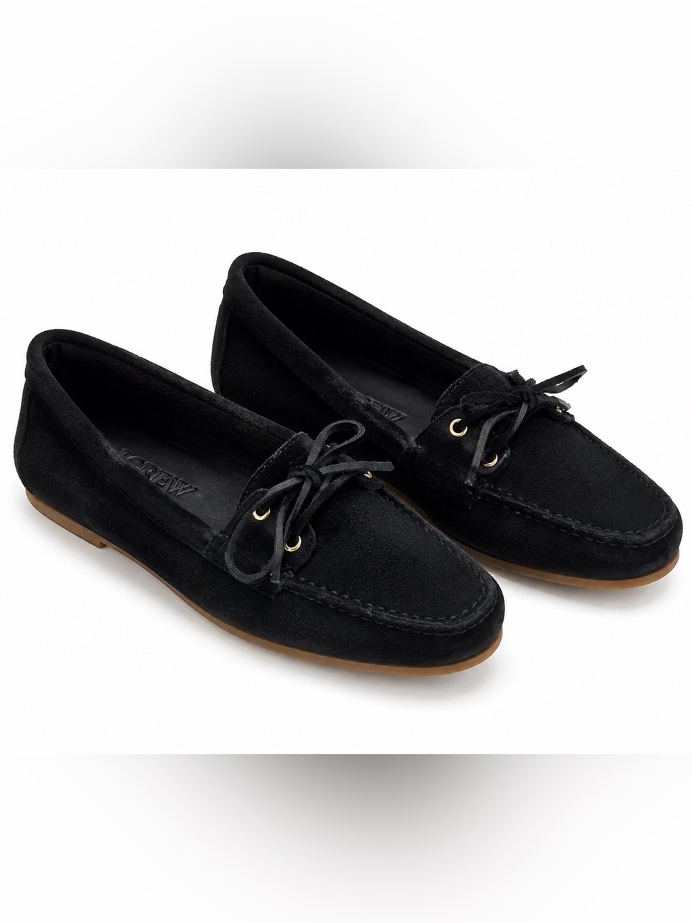 J.Crew Black Suede Leather Lace-Up Loafers Women’s Size 6